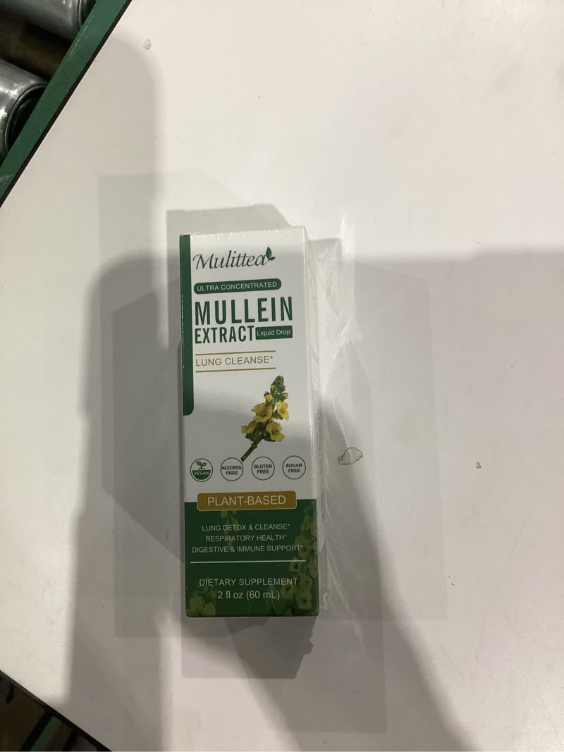Condition photo showing New/Like New for Mullein Drops for Lungs & Lymphatic Drainage - Lung Cleanse & Detox- Vegan Mullein Leaf Extract Support Immune,Respiratory Digestive -9 Potent Herbal Supplement to Renew -As Liquid