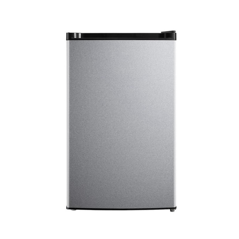 Mainstays 4.4 Cu Ft Compact Refrigerator, Stainless Steel Look, Single Door Mini Fridge with Freezer Compartment, Ideal for Apartment, Dorm & Office