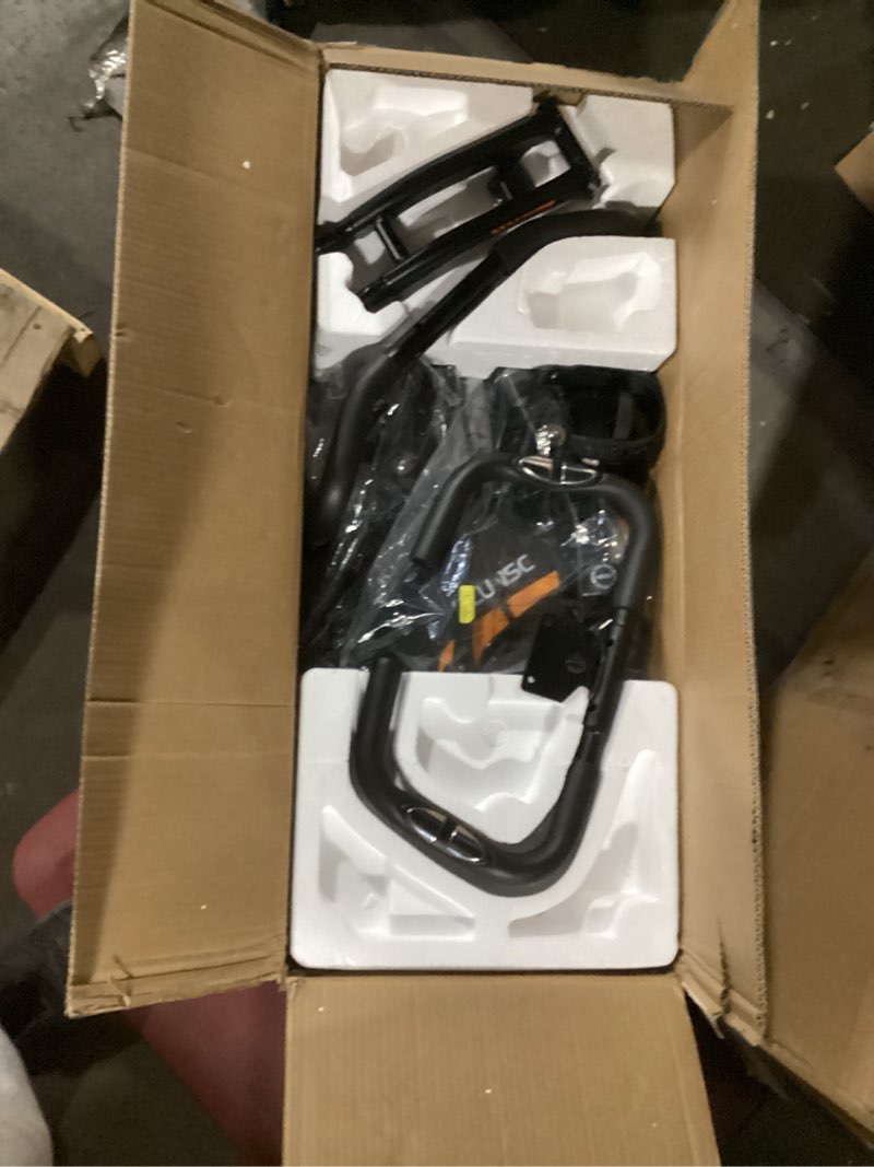 Condition photo showing New/Like New for Folding Exercise Bike, SLUNSE 5 IN 1 Foldable Stationary Bike for Home, Indoor Cycling Bike with 16 Level Adjustable Magnetic Resistance, 350LBS Weight Capacity, Soft Seat Backrest For Fitness Workout PLUS 5 IN 1 -Black Orange