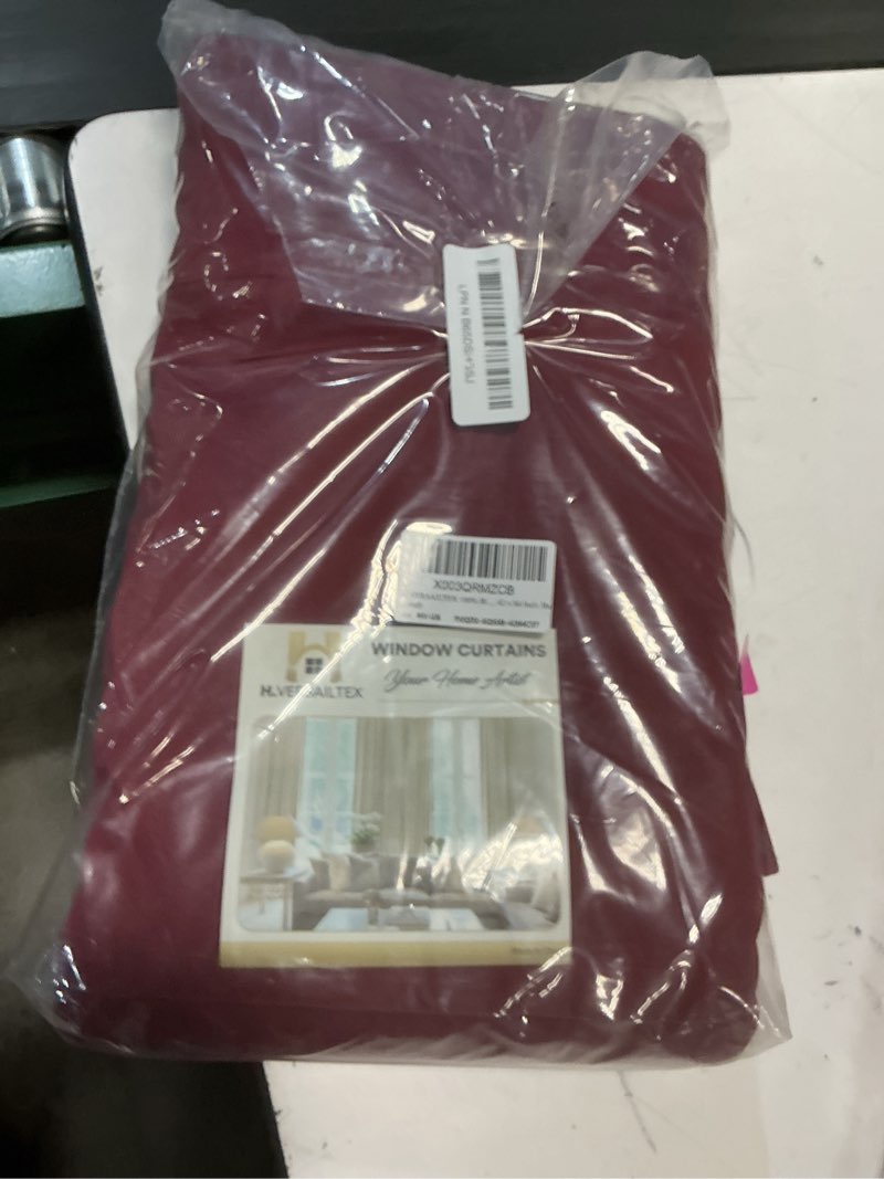 Condition photo showing New/Like New for h.versailtex 100% blackout curtains for bedroom with black liner full room darkening curtains thermal insulated back tab/rod pocket window drapes for living room, 2 panels, 42 x 84 inch, burgundy burgundy 42"w x 84"l (pack of 2)