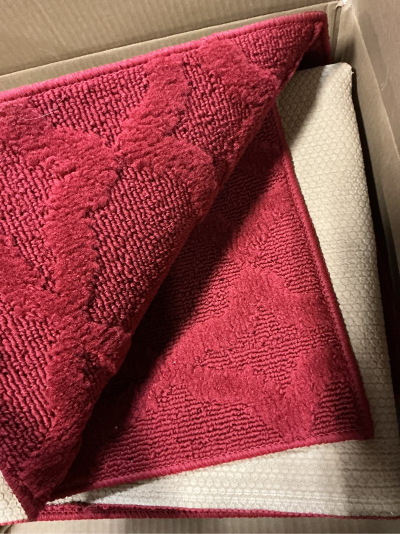 Condition photo showing As Is for similar indoor door mat entryway rug non slip boho woven washable small area rugs runner, front entry rug entrance doormat for hall porch bathroom kitchen bedroom easy clean, red 24\"x36\" 2' x 3' red