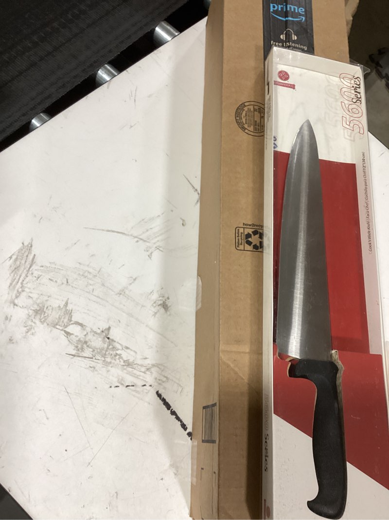 Condition photo showing New/Like New for Mundial 5600 Series 12-inch Chef's Knife with Black Polypropylene Handle - Professional Grade Kitchen Essential