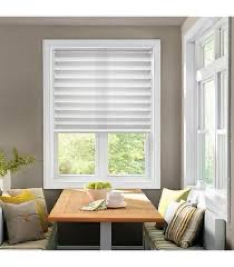 DEZ FURNISHINGS EZ Stick No Drill No Tools Cordless 1\\\\\\\" Light Filtering Pleated Shade, 22.5\\\\\\\" W x 64\\\\\\\" 
