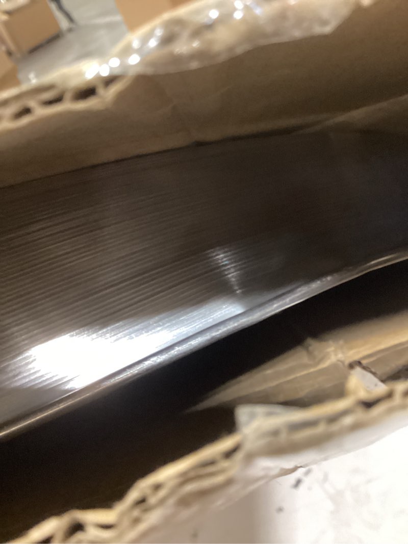 Condition photo showing As Is for eastman aluminum water heater drain pan with pvc fittings, 30 inch id x 32 inch od compression, 60094 30" x 32"