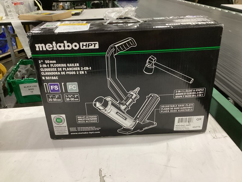 Condition photo showing New/Like New for metabo hpt 2-in 16 -gauge pneumatic flooring nailer