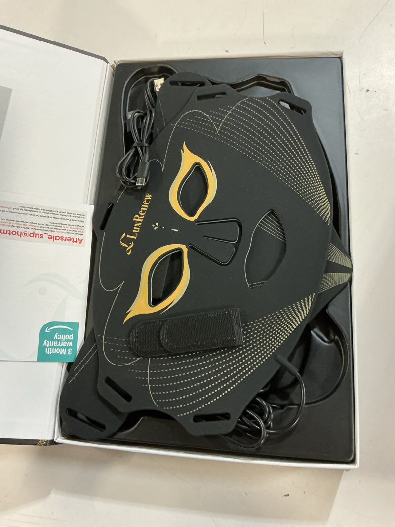 Condition photo showing Good Condition for red light therapy for face and neck, 8 colors led face mask light therapy with 850nm near infrared, 3000 mah rechargeable 6-in-1 red light therapy mask set skin care device for skin rejuvenation face mask & neck mask