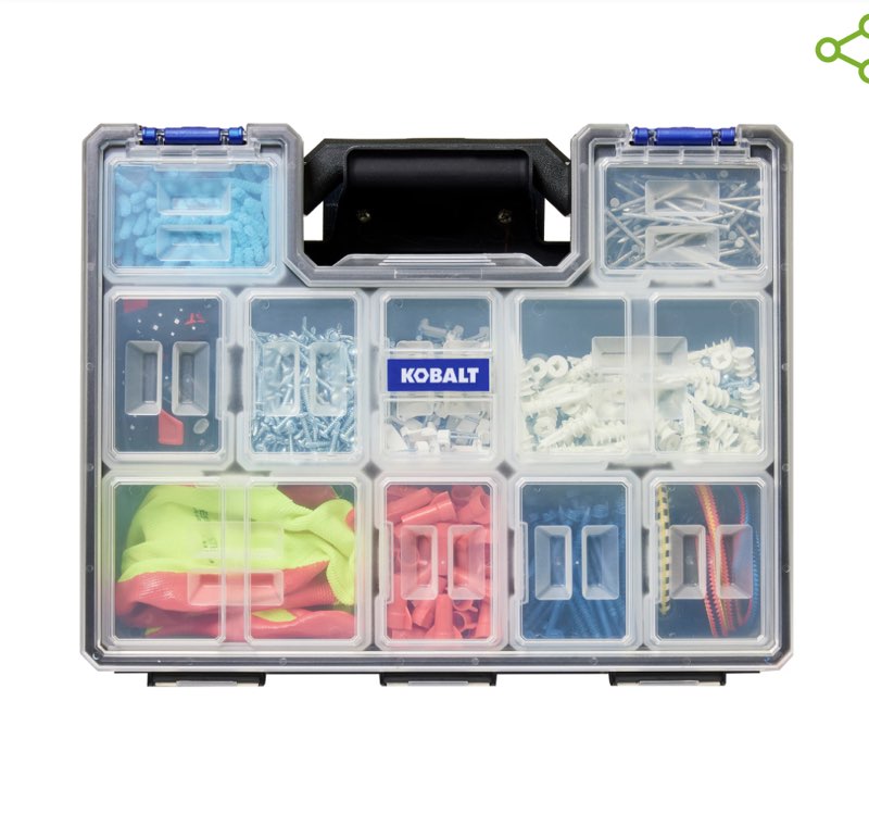 Kobalt Plastic 10-Compartment Plastic Small Parts Organizer