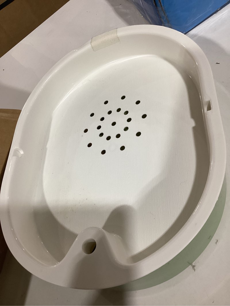 Condition photo showing As Is for bird bath, parrot bathtub, automatic parrot shower bath with pump, birds shower bathtub with running water, large-capacity water tank,suitable for many kinds of birds (green)