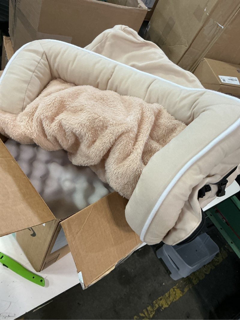 Condition photo showing New/Like New for Lekereise Raised Dog Bed for Small Dog 32x25 Inch, Orthopedic Pet Beds with Waterproof Egg Crate Foam, Removable Dogs Couch Bed for Indoor Outdoor, 2-in-1 Design, Load 40lb, Beige