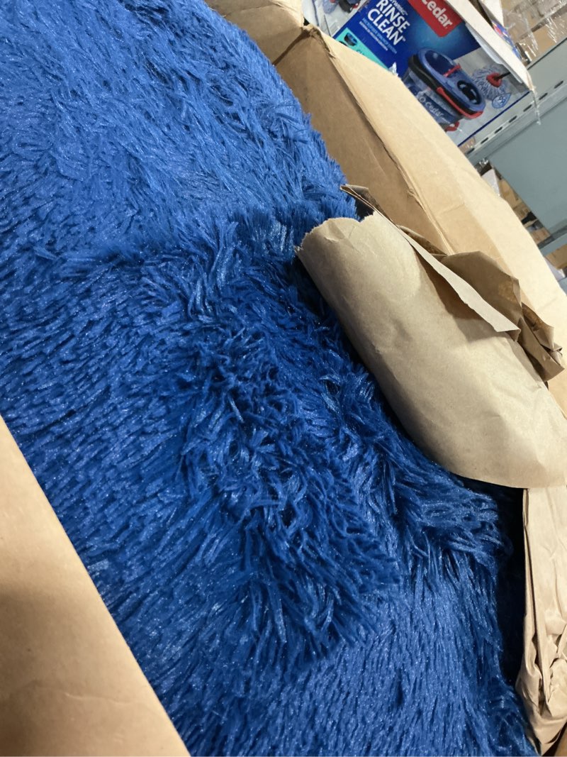 Condition photo showing Good Condition for 8x10 fluffy area rugs for living room,shag area rug for bedroom,blue soft fuzzy rug non-shedding indoor plush carpet for kids bedroom nursery home decor blue 8' x 10' (rectangular)