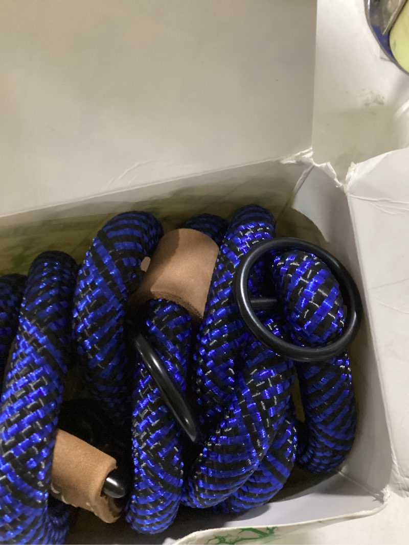 Condition photo showing Good Condition for mile high life hands free dog leash, crossbody waist leash with genuine leather connection, multifunctional adjustable slip lead for dog walking running (blue, 7ft) blue 7ft hands free