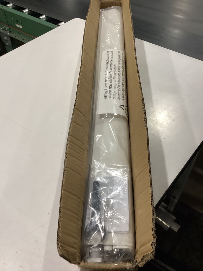 Condition photo showing New/Like New for lazblinds no tools no drill tdbu cordless roman shades for window, thermal insulated uv blocking, 100% blackout fabric blinds for bedroom & living room, 36" w x 64" h, blackout - white blackout - white 36"w x 64"h