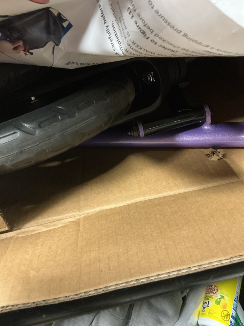 Condition photo showing Good Condition for foldable rollator walker: 10" & 8" all-terrain wheels, 300lb capacity, treaded rubber tires, breathable seat & backrest, lightweight mobility aid for seniors, purple