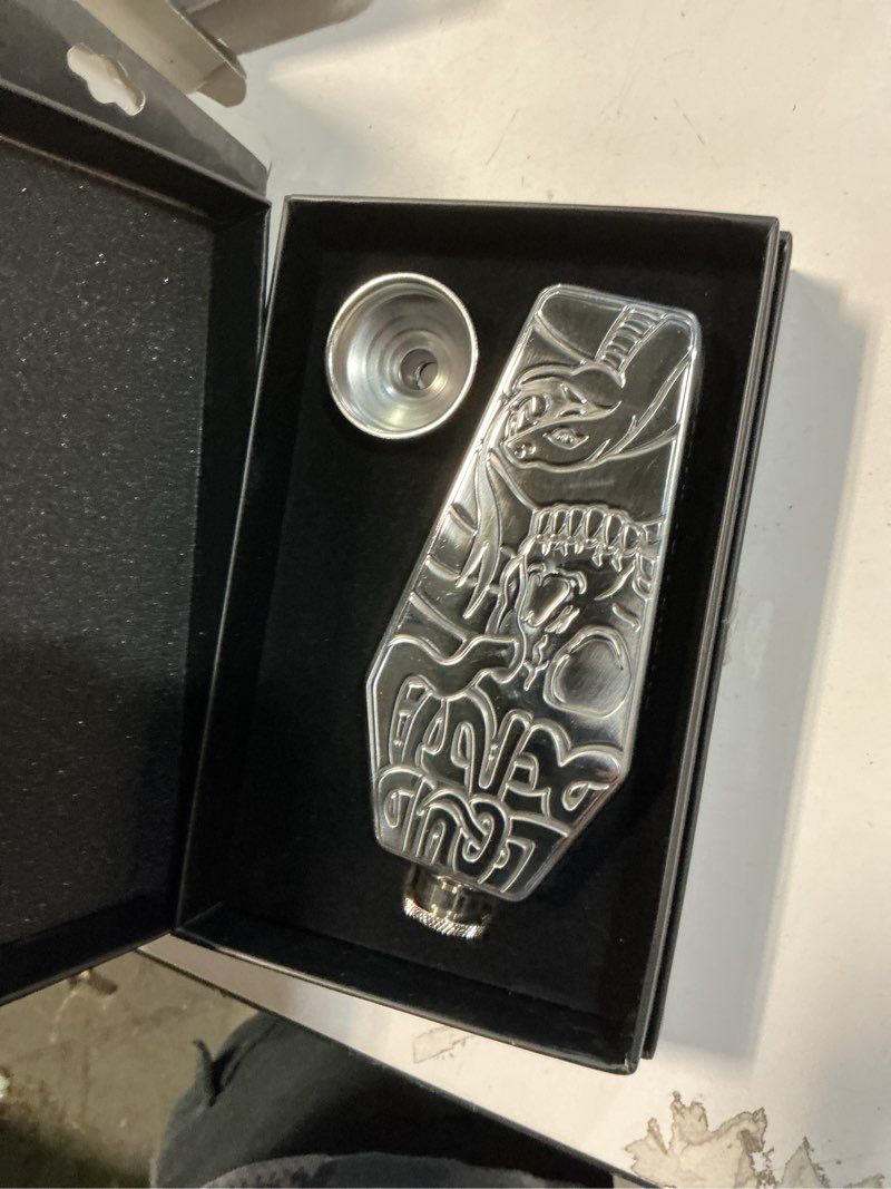 Condition photo showing Good Condition for Liquid Death Stainless Steel "Flasket" 6 oz Flask IN HAND
