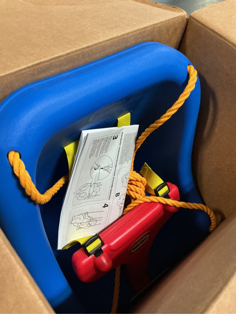 Condition photo showing Good Condition for little tikes 2-in-1 snug  n secure blue swing for baby and toddlers  ages 9 months - 4 years
