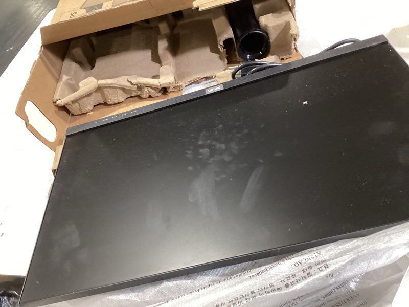 Condition photo showing As Is for philips 22 inch class thin full hd (1920 x 1080) monitor, 100hz refresh rate, vesa, hdmi x1, vga x1, lowblue mode, adaptive sync, 4 year advance replacement warranty, 221v8lb