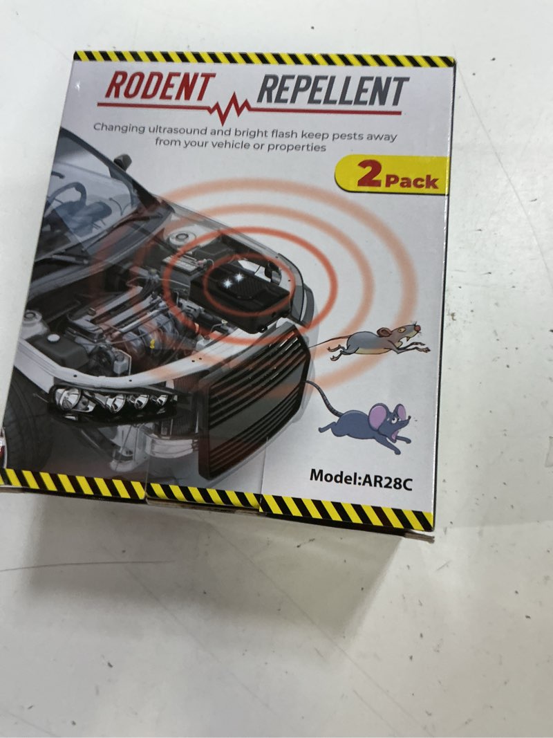Condition photo showing New/Like New for 2pack ultrasonic rodent repellent for car engines,under hood ultrasonic mouse repellent with 2 led strobe lights,plug-in&battery powered,keep rats,mice,squirrels away from vehicles,attics,rvs,garages