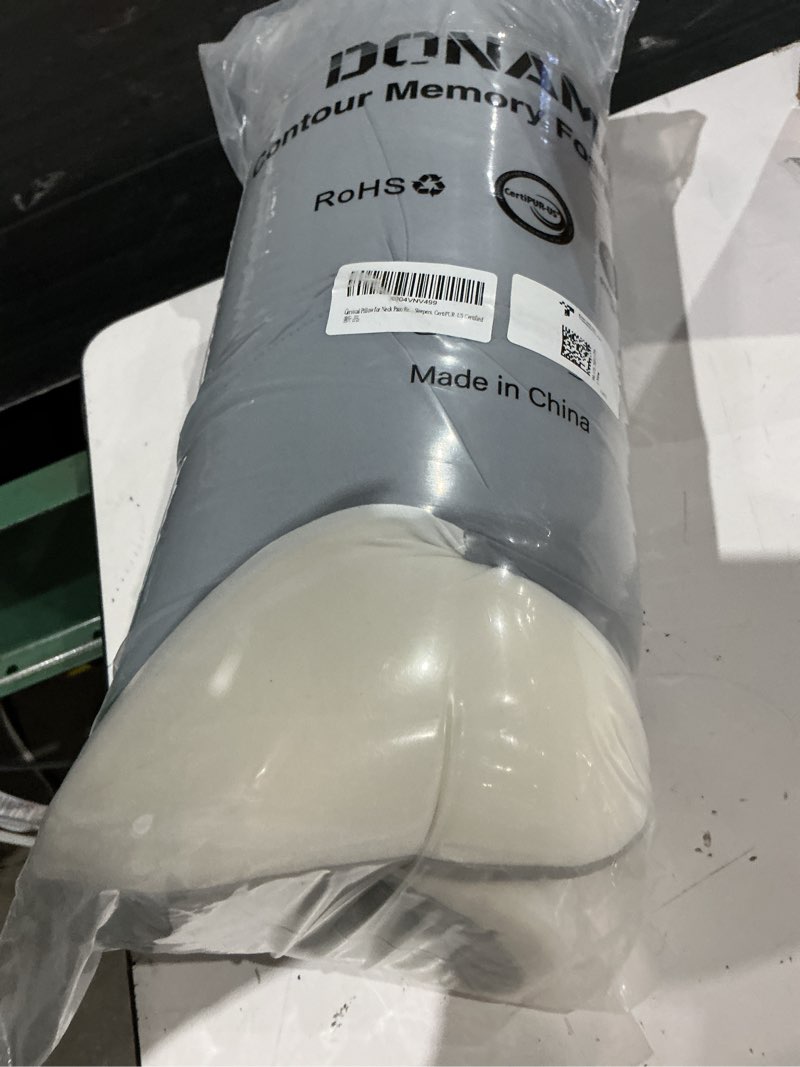 Condition photo showing Good Condition for donama cervical pillow for neck and shoulder pain relief, cooling contour memory foam pillow, dual-height ergonomic neck support pillow for side back stomach sleepers with removable pillowcase grey new queen size