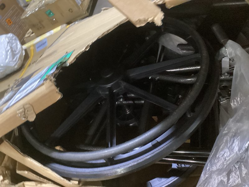 Condition photo showing Good Condition for Medline Reclining Wheelchair, 18", with Elevating Leg Rests, Durable Vinyl, 300 lb. Weight Limit, Reclines 90 to 140 Degrees 18" x 18"