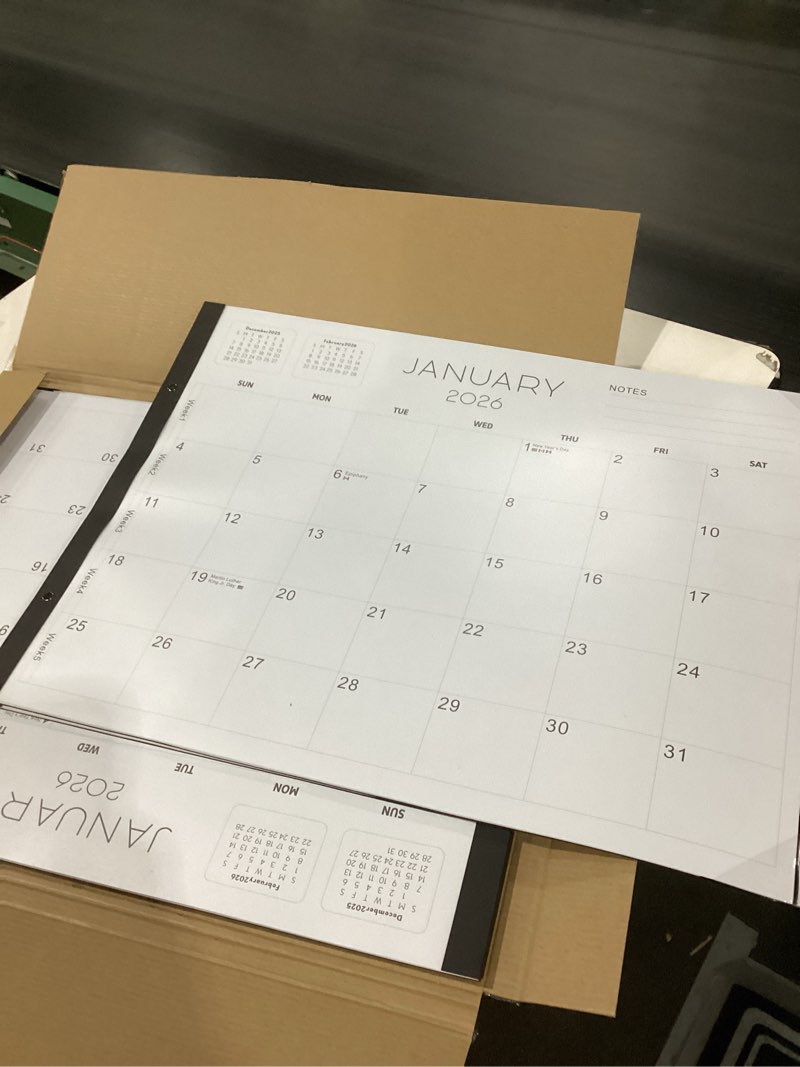 Condition photo showing New/Like New for 2026 Desk Calendar Large 22x17 – Desk Top Calendar 2026 with plastic cover Concise (Jan 2026 - June 2027) 5