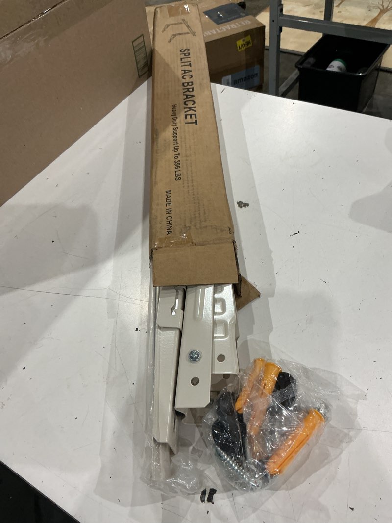 Condition photo showing Good Condition for mini split wall mounting bracket, heavy-duty wall bracket for 7000 btu to 12000 btu outdoor ductless minisplit air conditioner ac heat pump systems, max 400 lb capacity 7000btu-12000btu