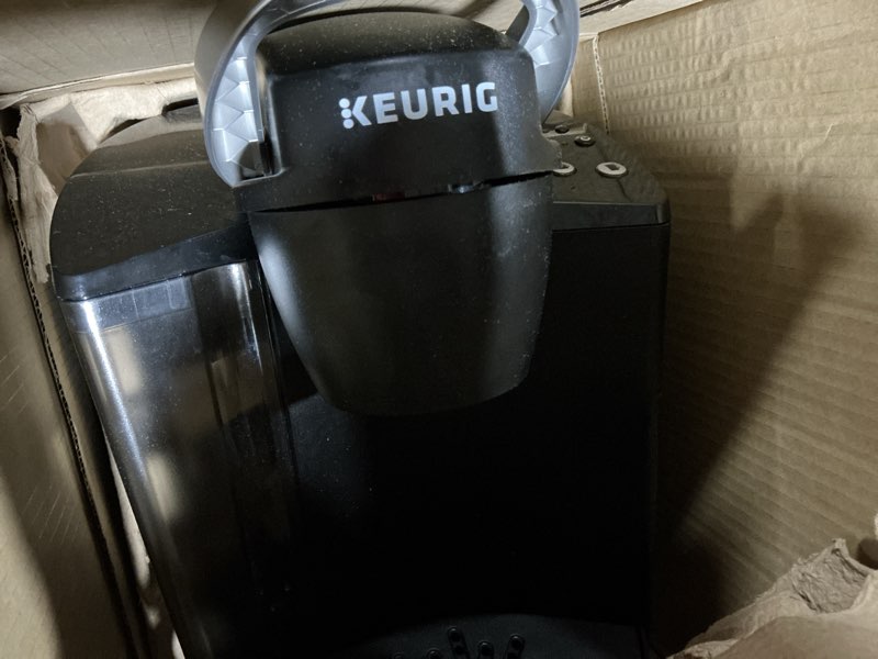 Condition photo showing As Is for keurig k-classic single serve k-cup pod coffee maker, with 3 brew sizes, 48oz removable reservoir, black