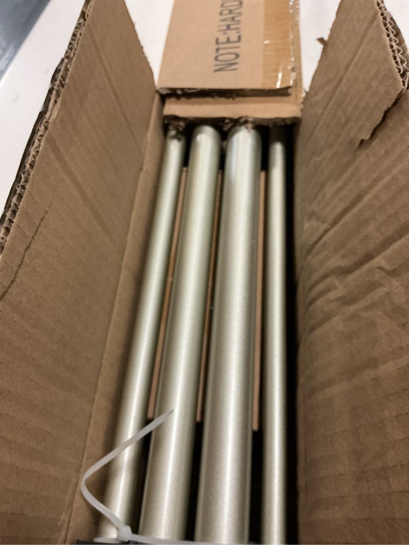 Condition photo showing Good Condition for double curtain rods 72 to 144 inches(6-12 feet) with solid aluminum alloy brackets, 1” front and 5/8” back telescoping drapery rod for windows, heavy duty decorative curtain rods, matte silver matte sliver 72"-144"