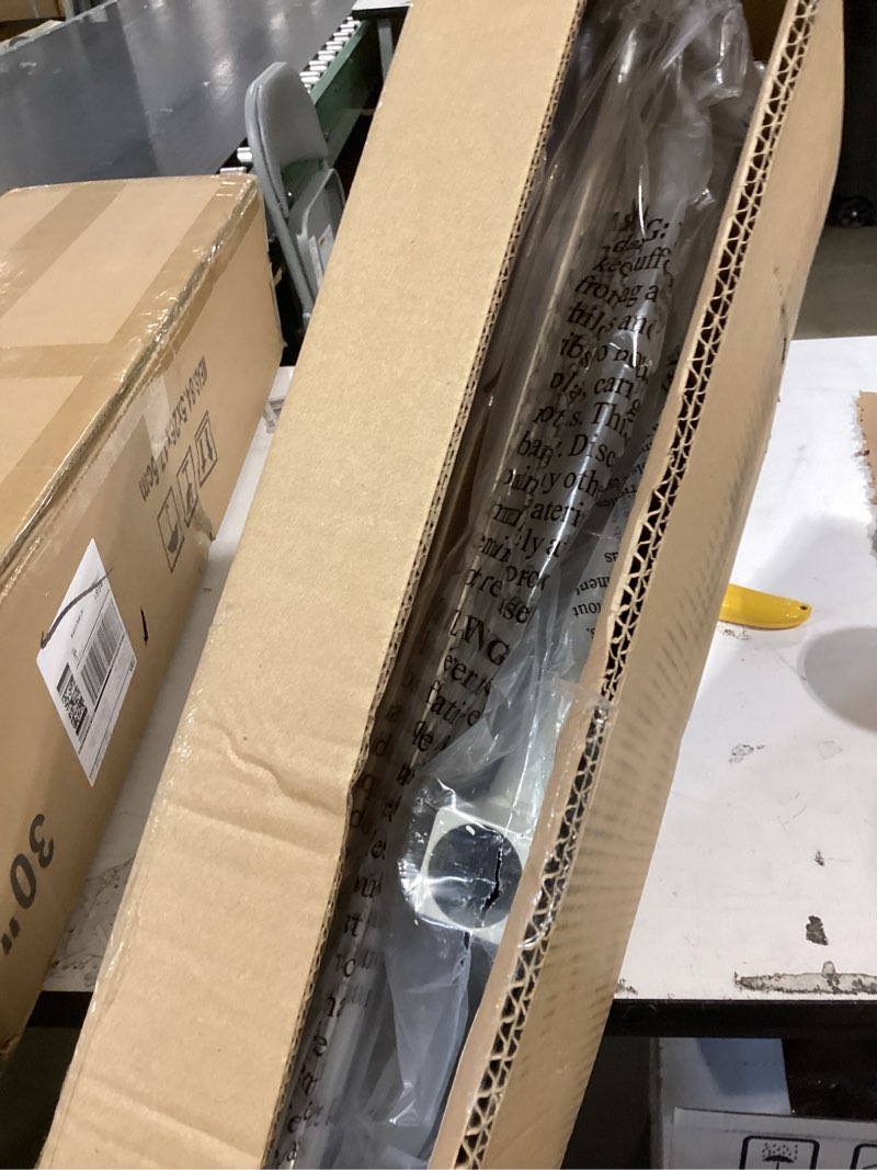 Condition photo showing As Is for simple houseware industrial grade z-base garment rack, 500lb load with 63 inches extra long bar, gray