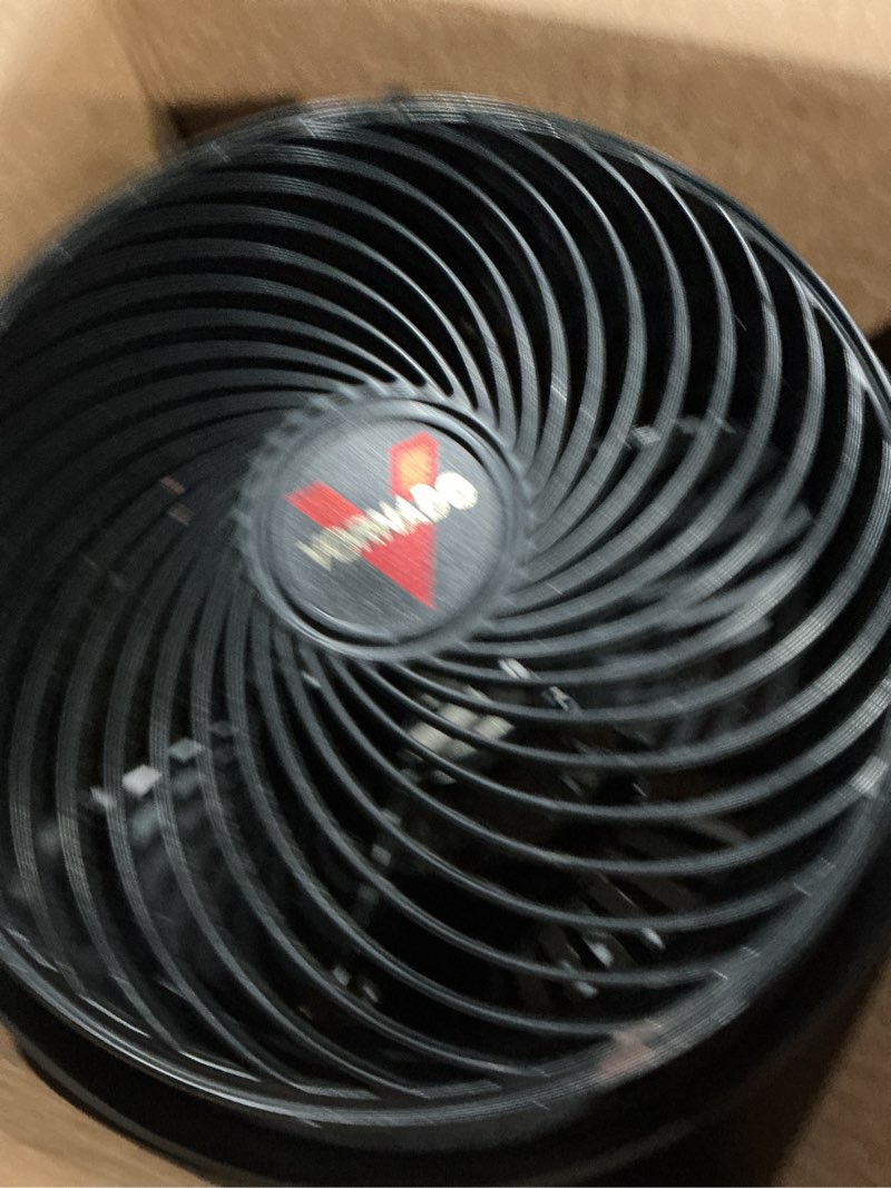 Condition photo showing As Is for vornado 610 whole room air circulator fan with 3 speeds, black, medium 610 fan