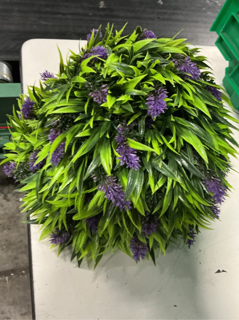 Condition photo showing Good Condition for hanging topiary ball lavender artificial garden flower plant decoration