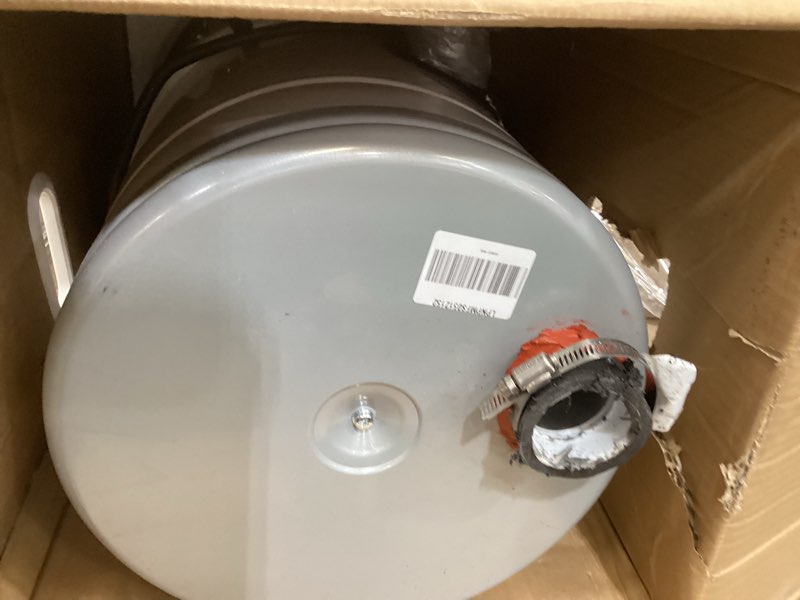 Condition photo showing As Is for ovo large and powerful central vacuum system, 700 airwatts hybrid filtration (with or without disposable bags), covers up to 7500 sq.ft, 6.6 gal / 25l bottom load rolled steel canister vac only