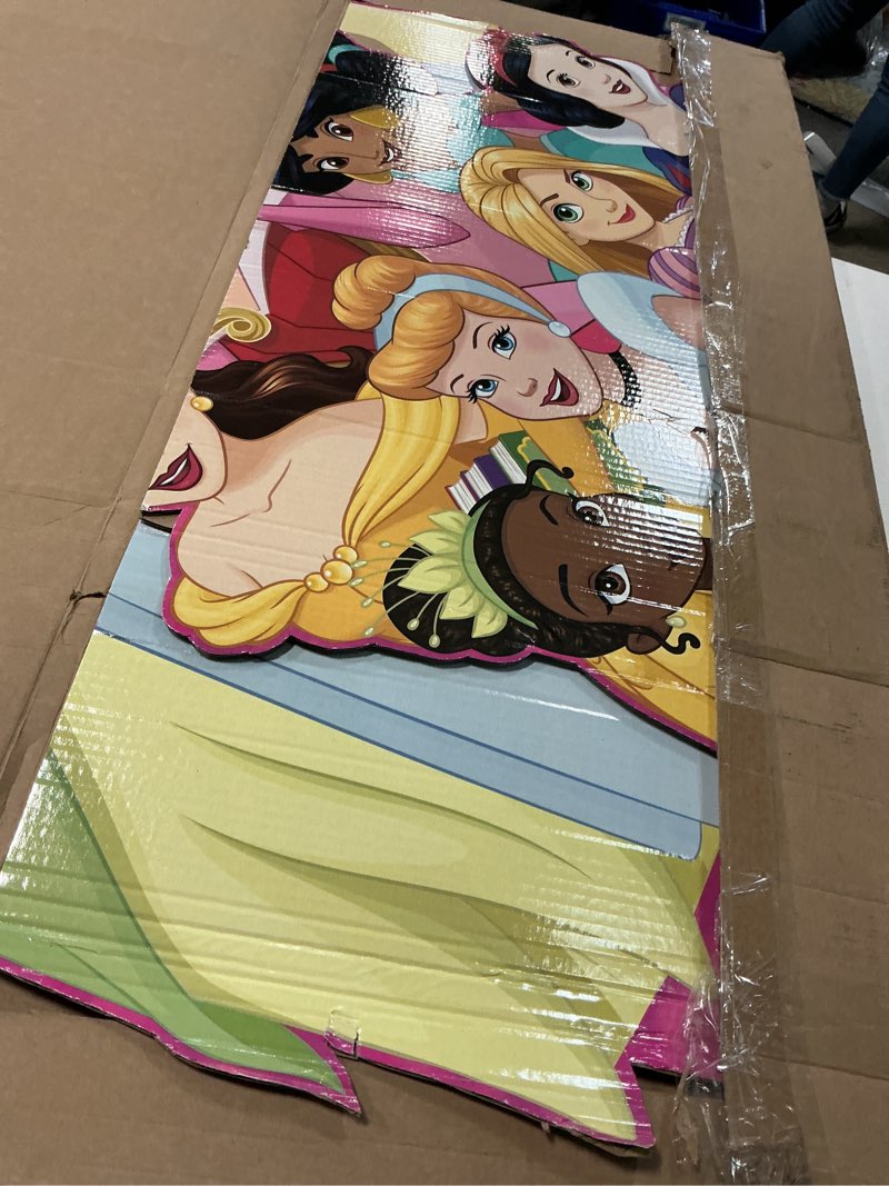 Condition photo showing As Is for cardboard people princess collage life size cardboard cutout standup - disney