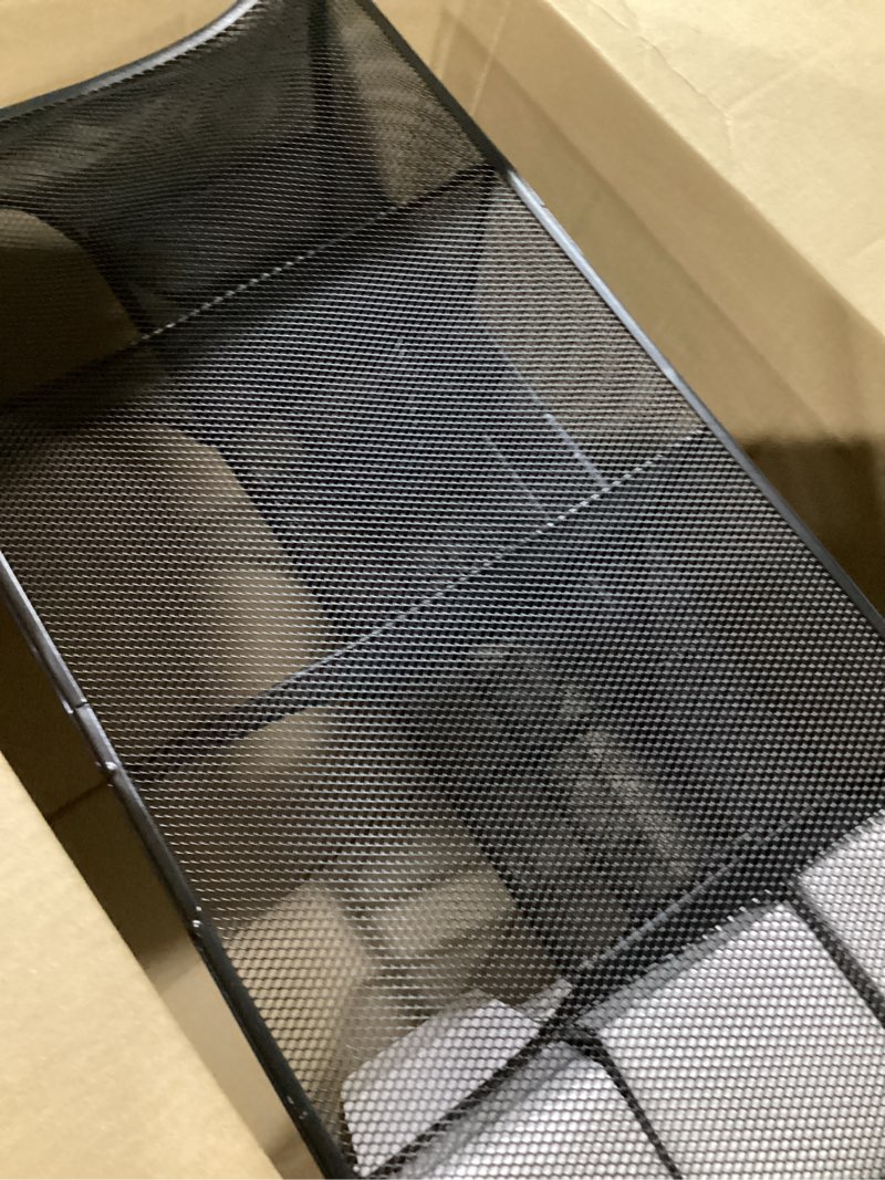 Condition photo showing Good Condition for mind reader cup and condiment station, breakroom countertop organizer, 3-tier storage for office coffee stations and shared spaces, metal mesh, black black metal