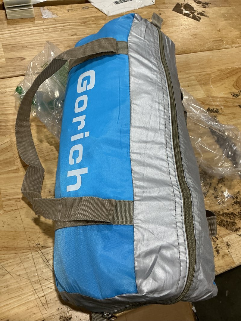 Condition photo showing Good Condition for gorich beach tent sun shelter for 3/4/6/8/10 person with upf 50? uv protection, lightweight & easy setup beach shade canopy, portable beach shade tent beach cabana blue 4 person