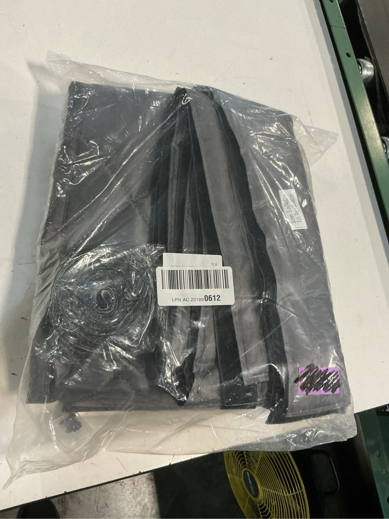 Condition photo showing New/Like New for magnetic thermal door curtain fits 32"x80" doors, thermal door cover for winter curtain size 34x82inch thicken oxford and cotton fill doors draft stopper to keep cold air out gray screen size 34x82in fit door size 32x80in gray