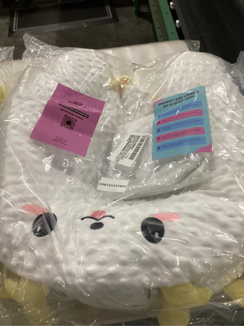 Condition photo showing As Is for Baby Lounger for Newborn & Infant – Duckling Delight | Soft 100% Cotton Cover, Lightweight, Washable, Portable Infant Support Cushion by Sprinta