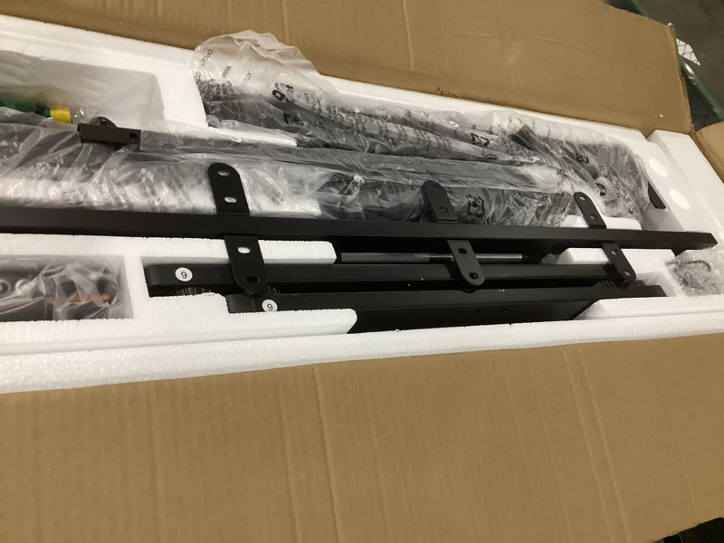 Condition photo showing Good Condition for huuger 48 x 28 large electric standing desk, height adjustable desk, 27.6" deep desktop, stand up gaming, 2 hooks, 3 preset heights, for home office, rustic brown 48*28 inch (no outlets) rustic brown