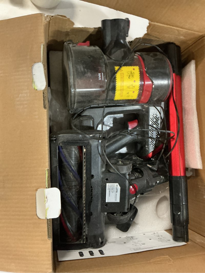 Condition photo showing As Is for wlupel cordless vacuum cleaner, 38kpa/450w stick vacuum cleaner up to 55mins runtime with 1.2l dust cup and led touch screen, charging station (h8s)