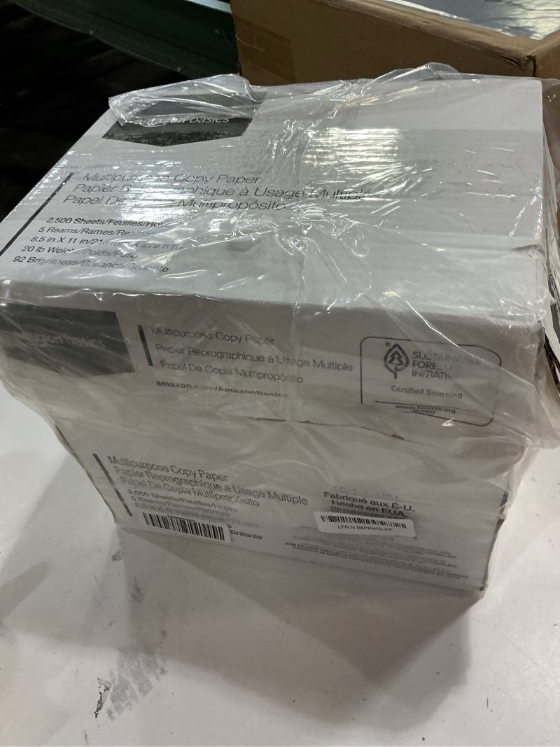 Condition photo showing New/Like New for Amazon Basics Multipurpose Copy Printer Paper, 20 lb, 8.5 x 11 Inches, 5 Reams (2,500 Sheets), 92 Bright White 5 Reams | 2500 Sheets Letter (8.5x11)