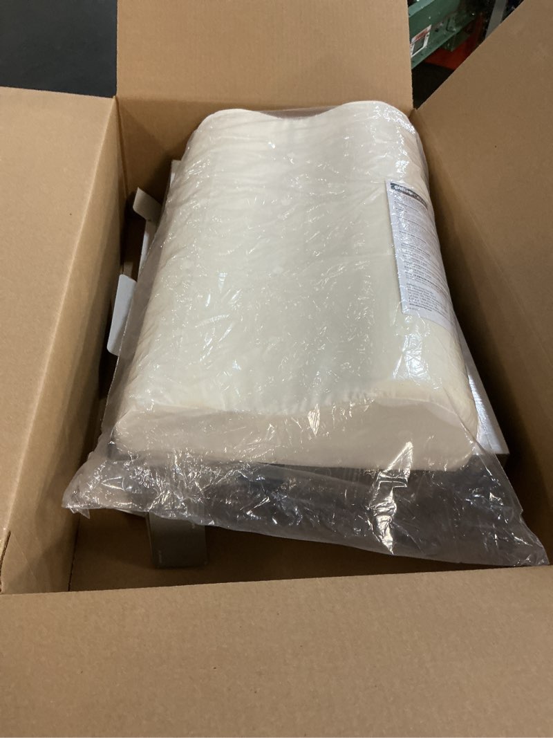 Condition photo showing Good Condition for obusforme neck pillow | contour cervical pillow | high and low height for optimal neck support and sleep | memory foam layer for comfort, inner foam for firmer support | standard size