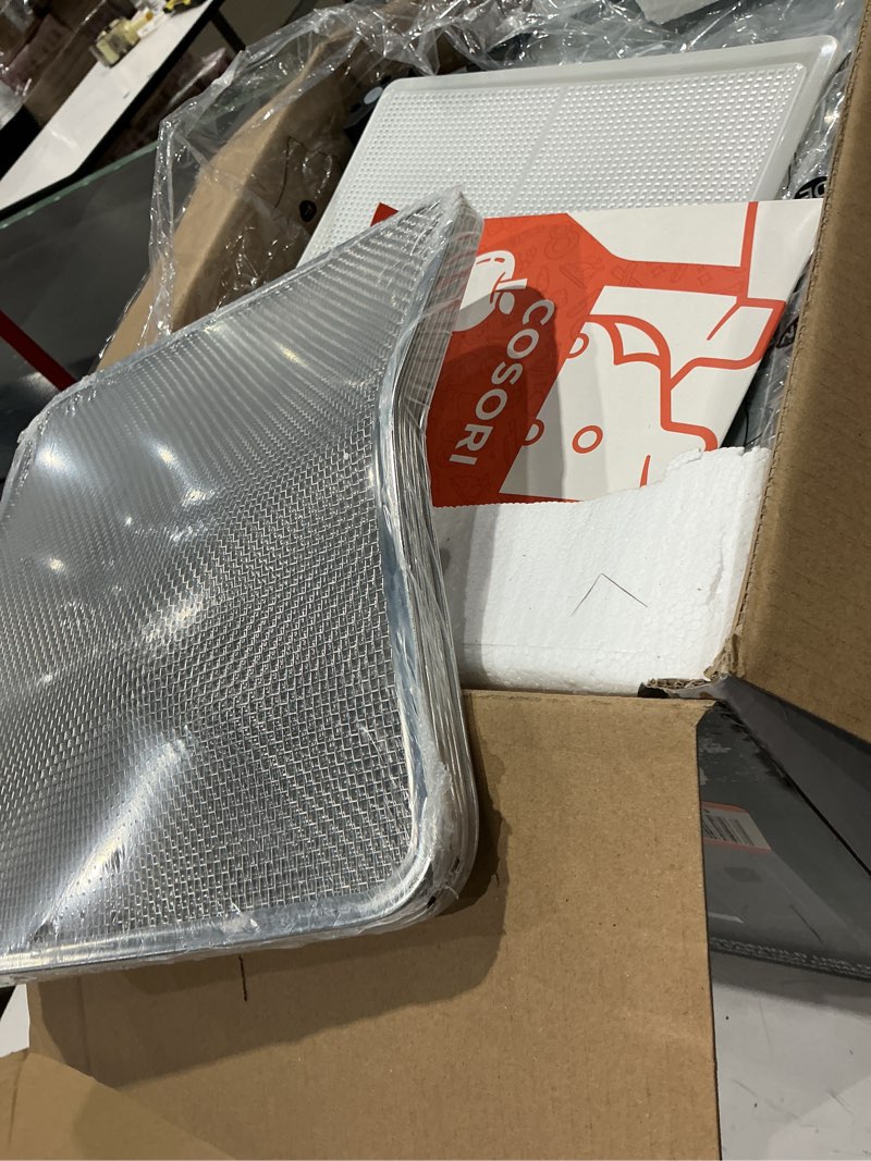 Condition photo showing As Is for cosori food dehydrator, bigger than 7 trays with large 6.5 ft² drying space, stainless steel trays, 600w faster drying, 165°f dehydrated dryer for jerky, dog treats, herbs, meat, fruit, yogurt, silver silver 6 trays (6.5ft² drying space)
