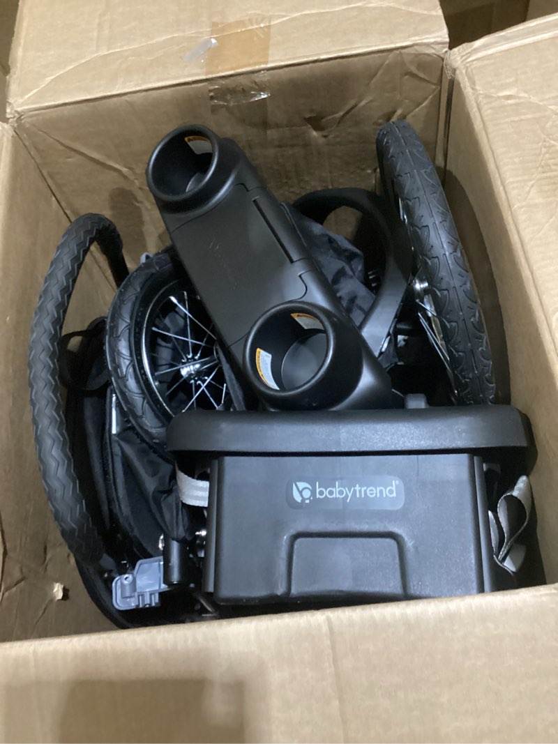 Condition photo showing As Is for Evenflo Omni Plus Modular Travel System with LiteMax Sport Rear-Facing Infant Car Seat  Mylar Gray