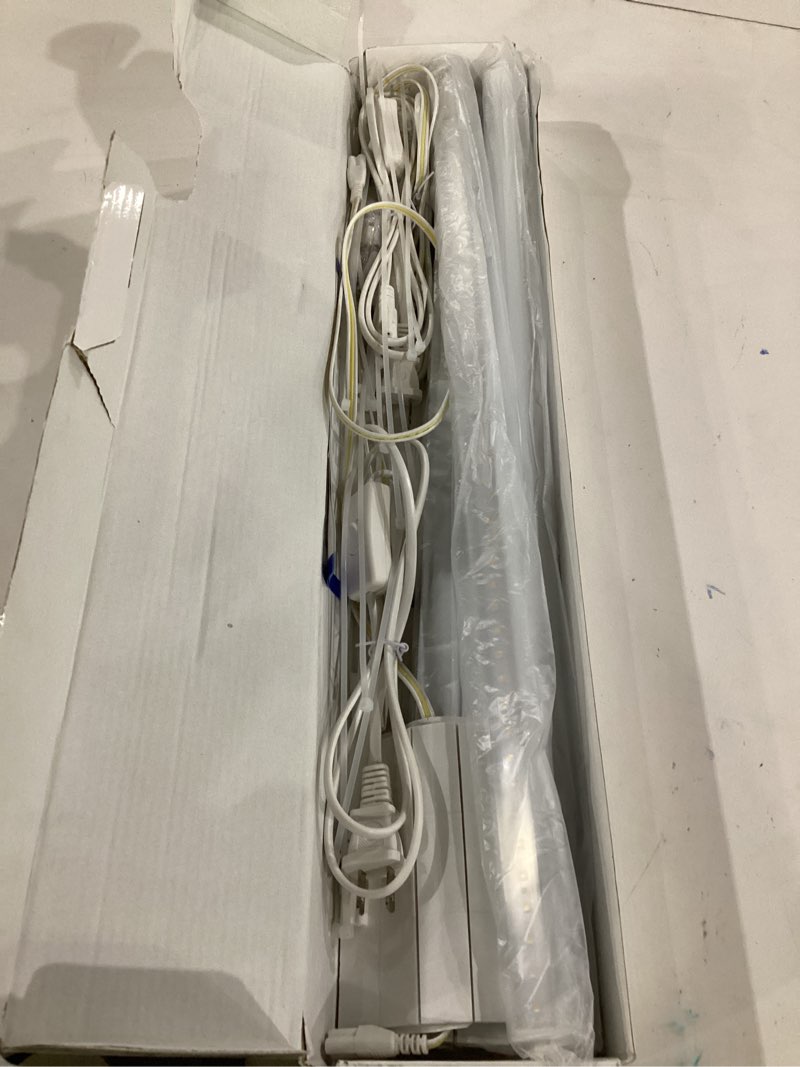 Condition photo showing Good Condition for not tested**** barrina t5 grow lights for indoor plants, 2ft 40w (4 x 10w) led grow light with separate switch, linkable grow lamp, indoor plant lights for growth with white cover, 5000k, 4 packs white 2ft-white cover