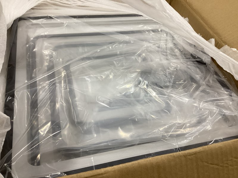 Condition photo showing Good Condition for modern led ceiling light,41.7in modern ceiling light fixture,dimmable 8 square black modern ceiling light for living room light fixture ceiling,120w close to ceiling light fixtures w remote black 8 lights