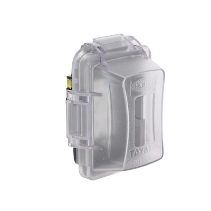 Hubbell 1 -Gang Rectangle Clear Metal Electrical Box Cover