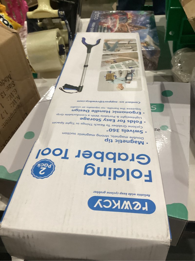 Condition photo showing New/Like New for 34" Grabber Reacher Tool, 2-Pack Foldable Reacher Grabber Pickup Tool with 360° Rotating Jaw & Magnets, Grabber Tool Heavy Duty 34-Inch