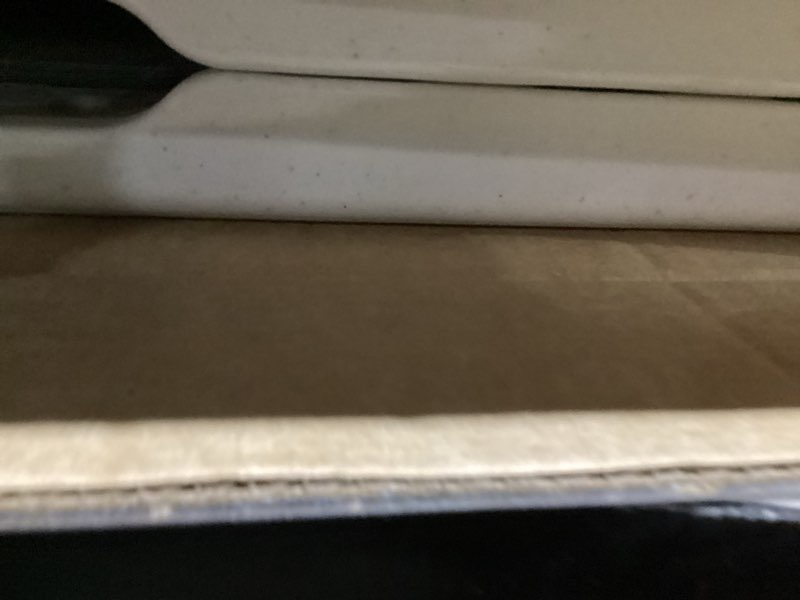 Condition photo showing Good Condition for Folding Table 4 Foot Portable Heavy Duty Plastic Fold-in-Half Utility Table Small Indoor Outdoor Adjustable Height Folding with Carrying Handle, Camping and Party,White White 4FT