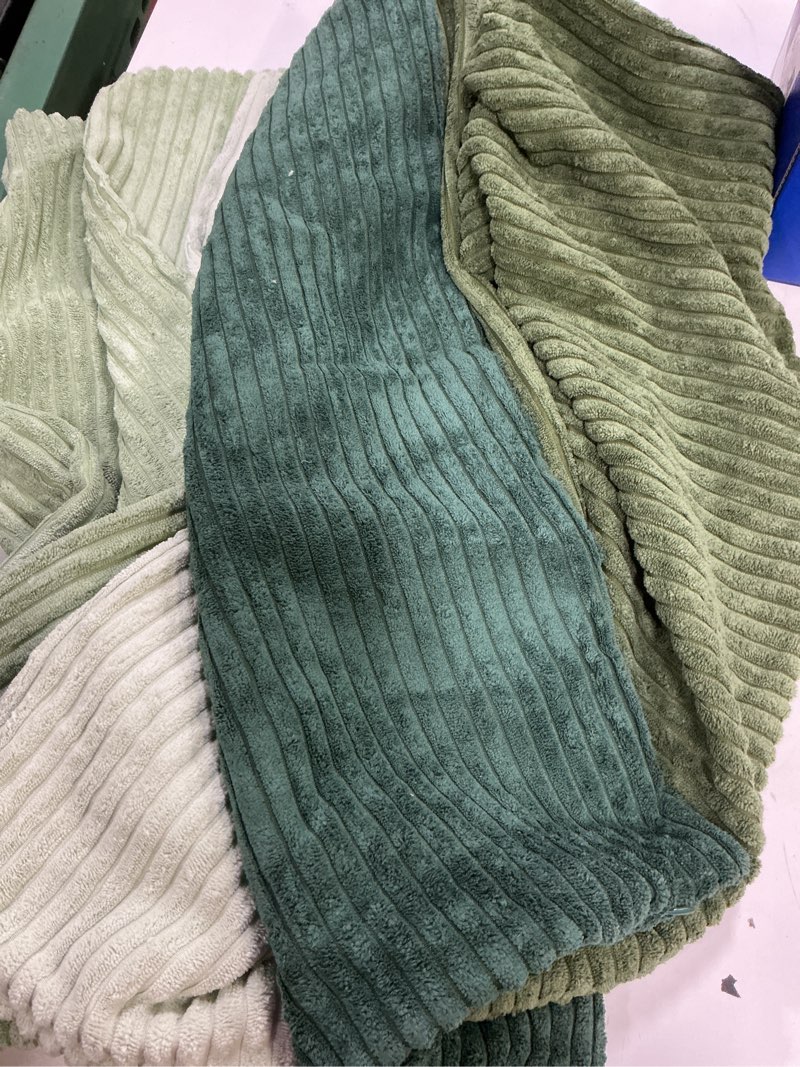 Condition photo showing Good Condition for miulee boho farmhouse sage green throw pillow covers 24x24 inch set of 4 mordern nordic cushion covers soft corduroy spring home decor for couch bed sofa living room forest green 24" x 24" (pack of 4) forest green