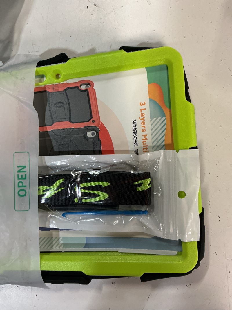 Condition photo showing New/Like New for seymac for samsung galaxy tab s10 lite/ s10 fe/ s9 fe/ s9 5g case (10.9''/11''), heavy duty shockproof protective case with screen protector, rotating stand, hand strap and pen holder, green black/ green 11 inch - tab s10 lite/ s10 fe/ s9 fe/ s9