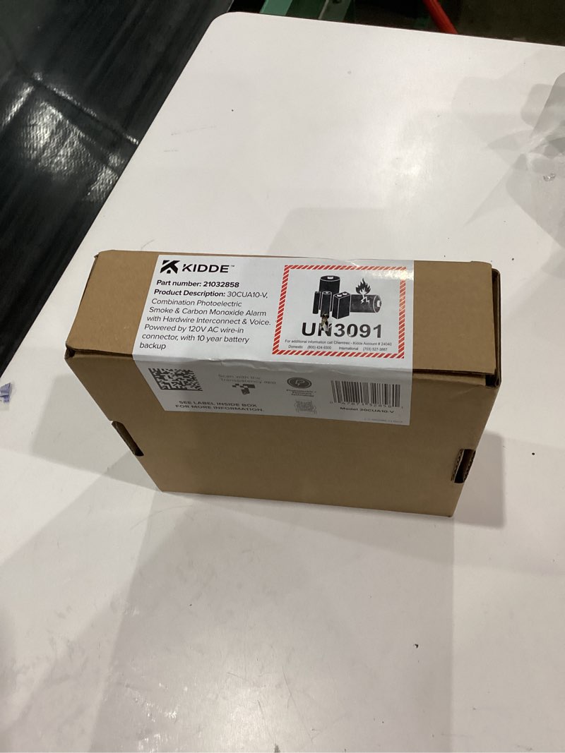 Condition photo showing New/Like New for Kidde Hardwired Smoke & Carbon Monoxide Detector, 10-Year Battery Backup, Voice Alerts, Interconnectable LED Warning Light Indicators 1 Pack